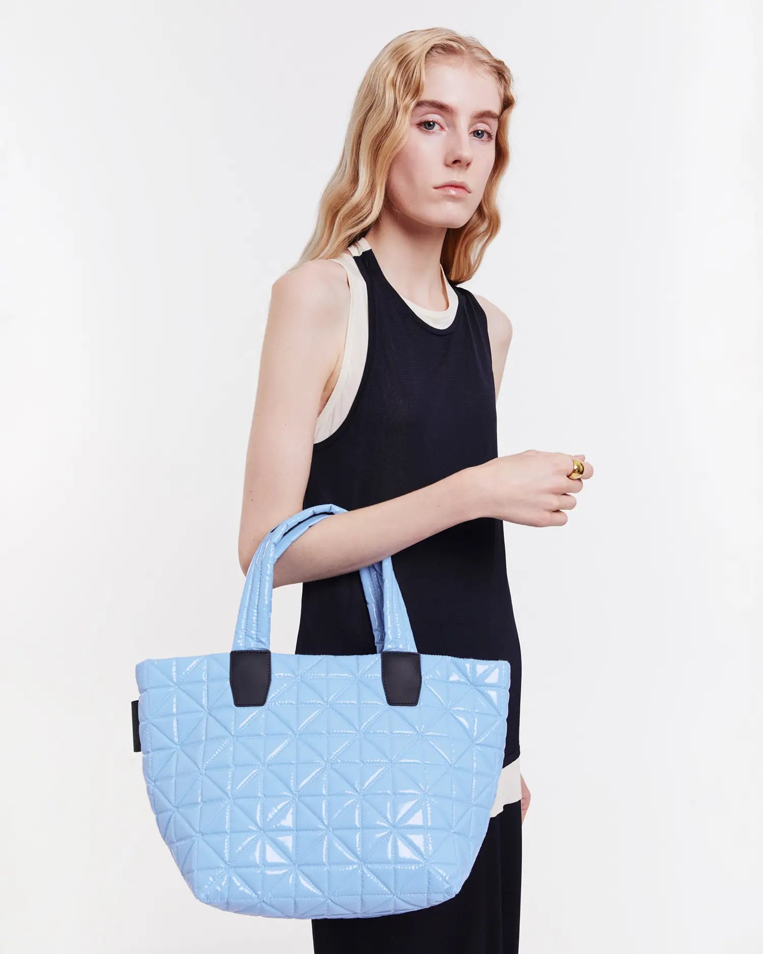 Vee Tote Small Cerulean Vinyl